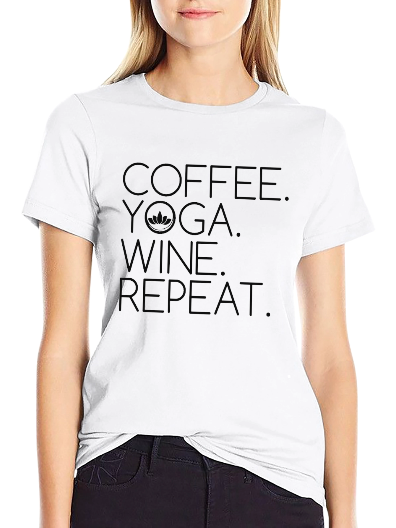Coffee Yoga Wine Repeat Graphic Tee