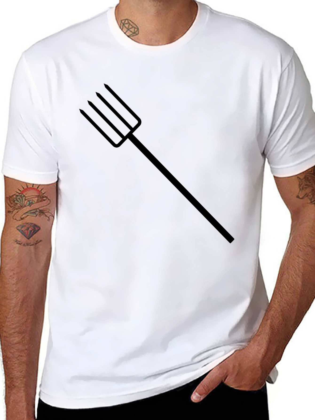 Black T-Shirt with Trident Graphic Tee