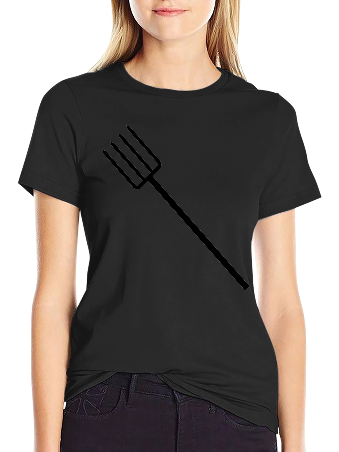 Black T-Shirt with Trident Graphic Tee