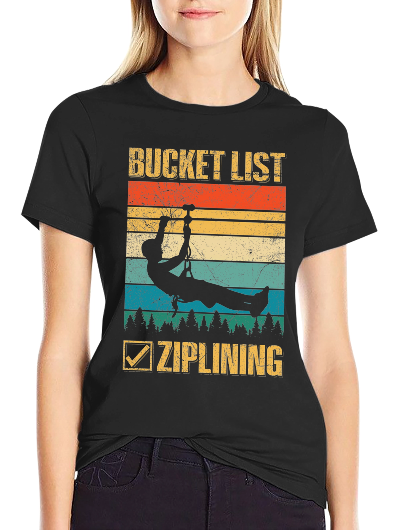 Bucket List Ziplining Graphic T-Shirt