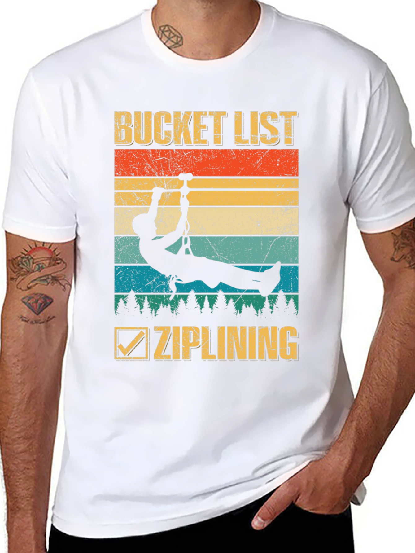 Bucket List Ziplining Graphic T-Shirt