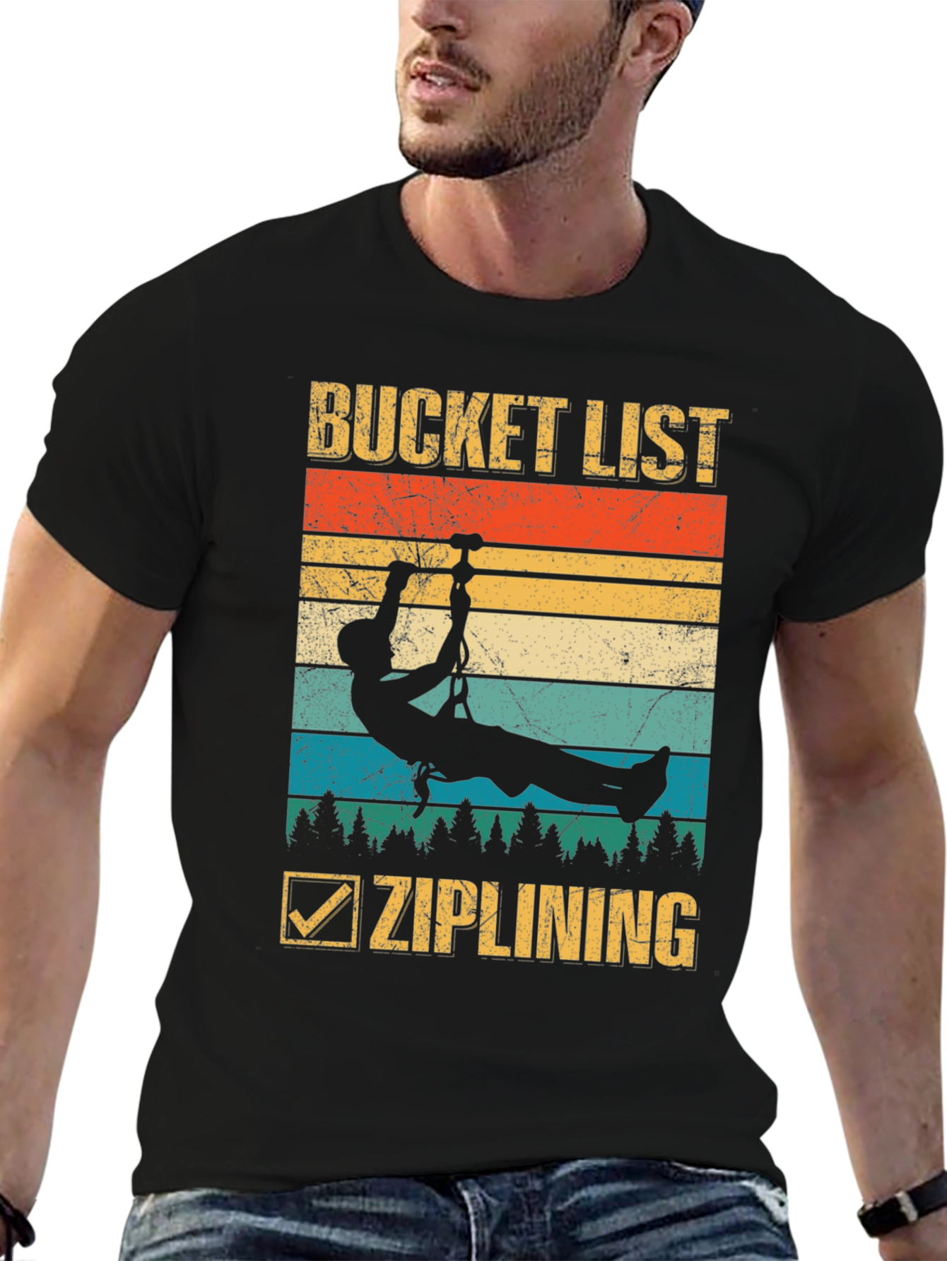 Bucket List Ziplining Graphic T-Shirt