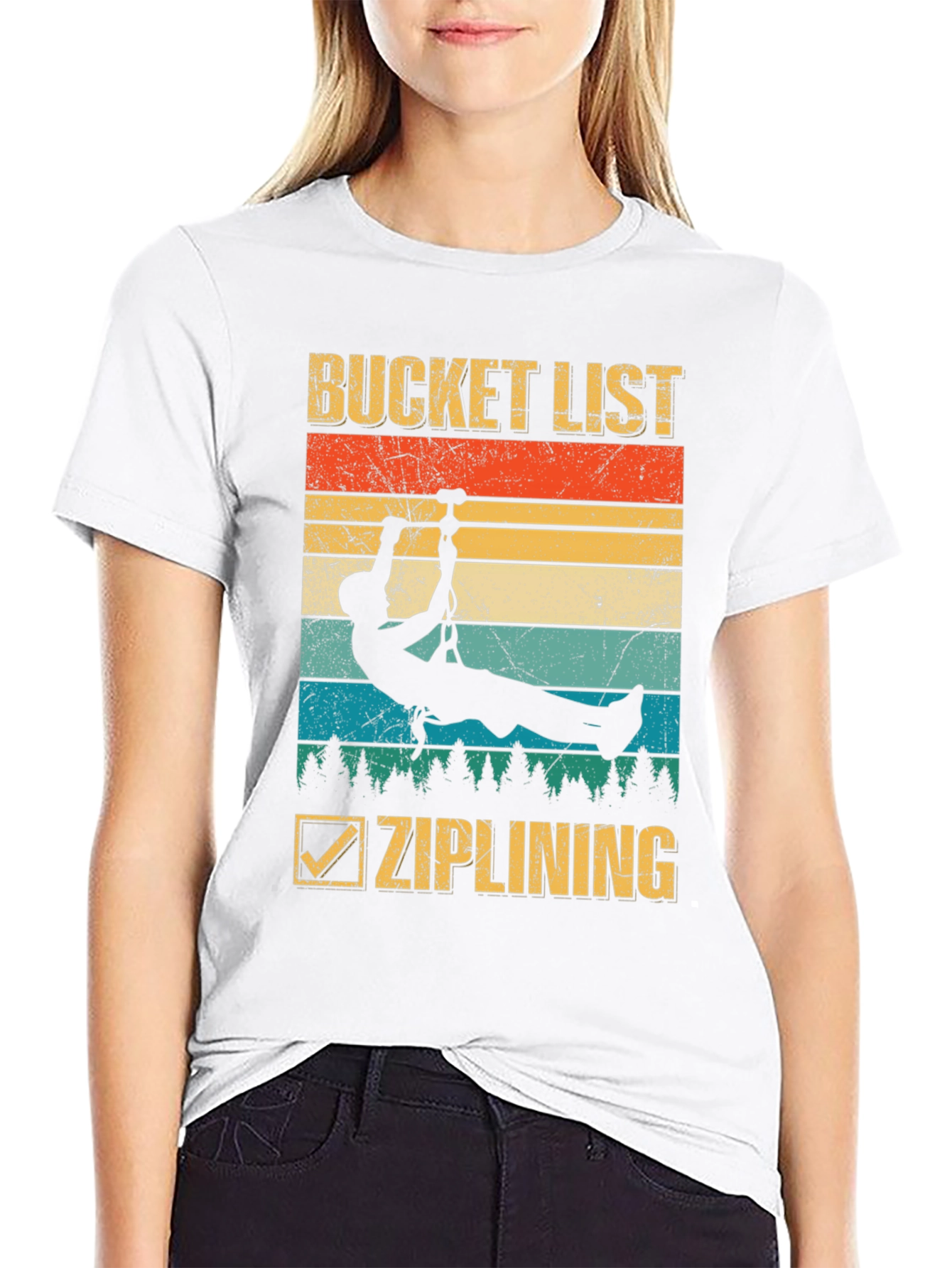 Bucket List Ziplining Graphic T-Shirt