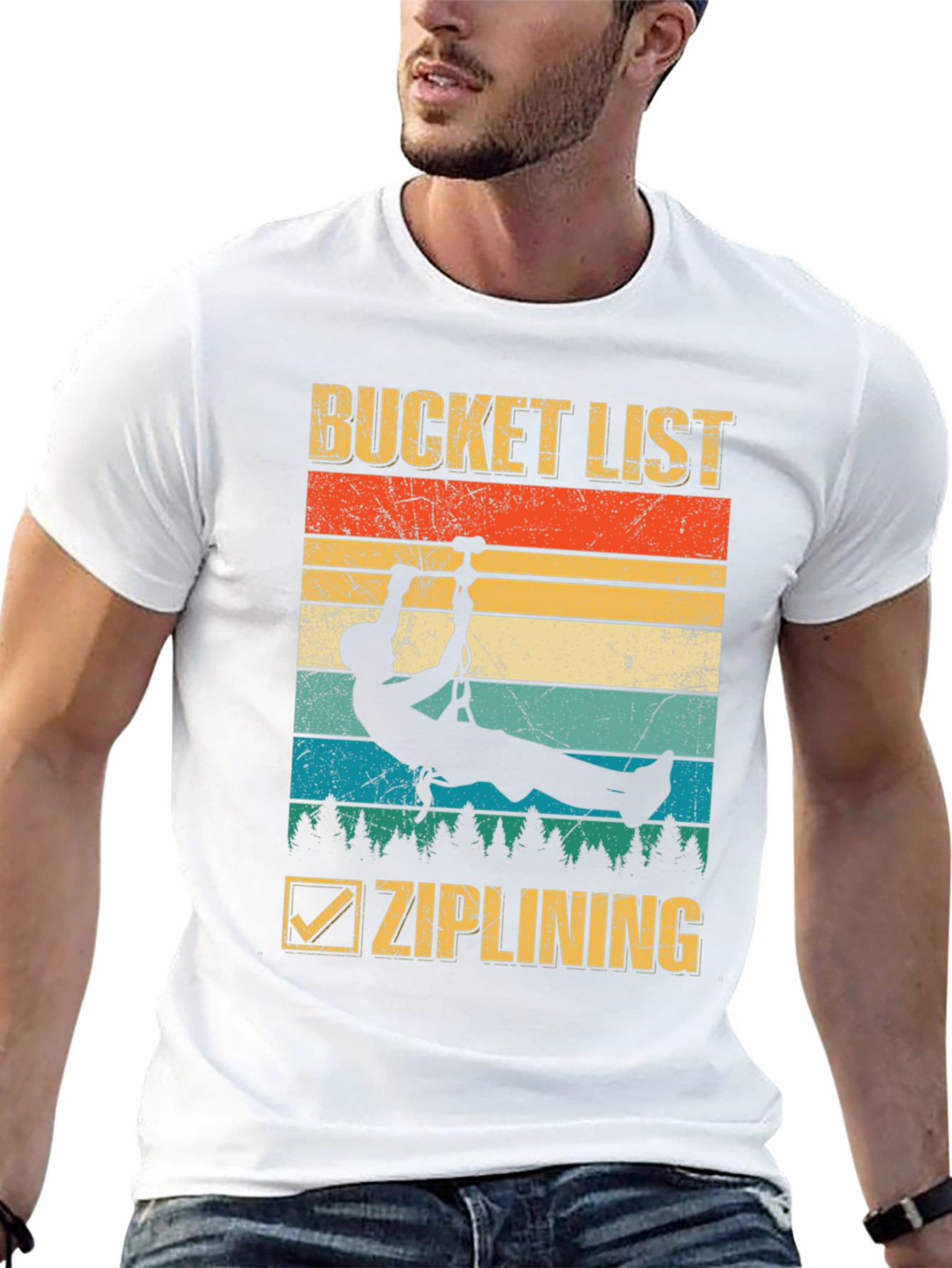 Bucket List Ziplining Graphic T-Shirt