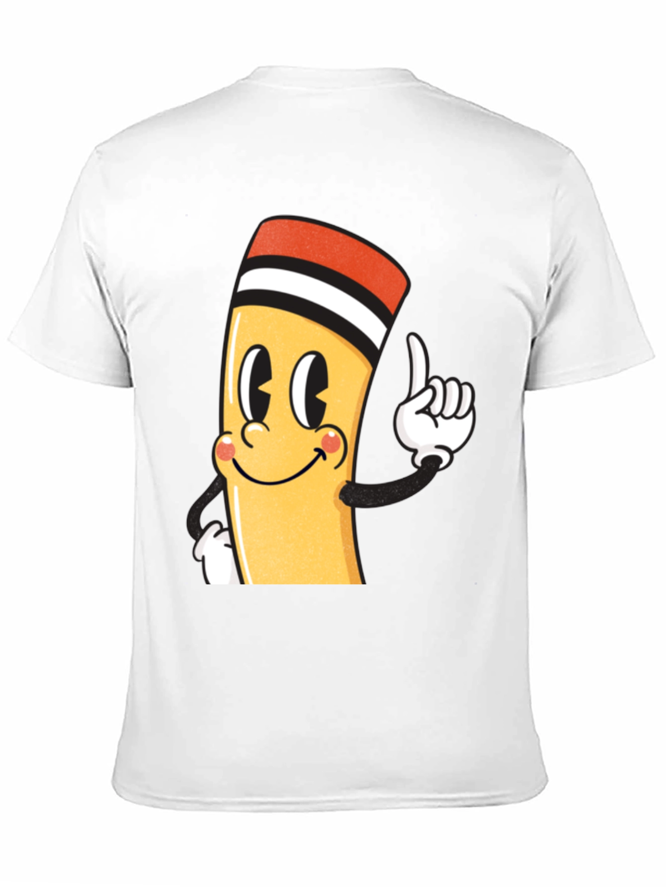 Cartoon Pencil Graphic Black T-Shirt