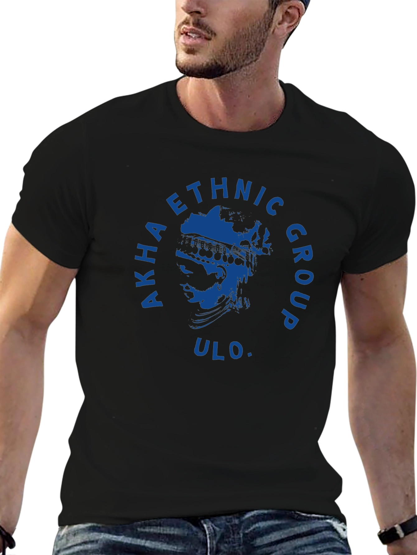 Akha Ethnic Group T-Shirt - ULO. Black Graphic Tee