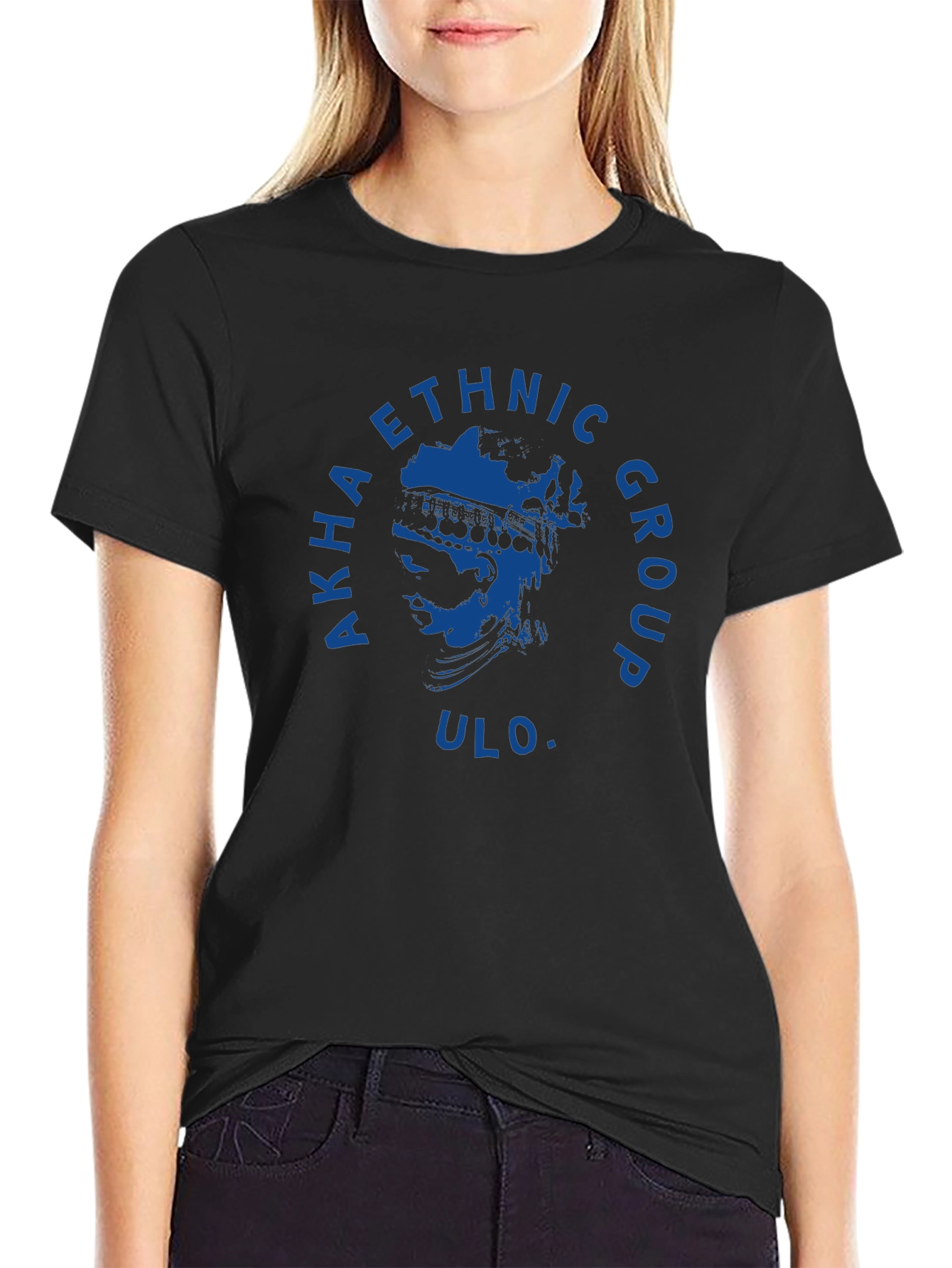 Akha Ethnic Group T-Shirt - ULO. Black Graphic Tee