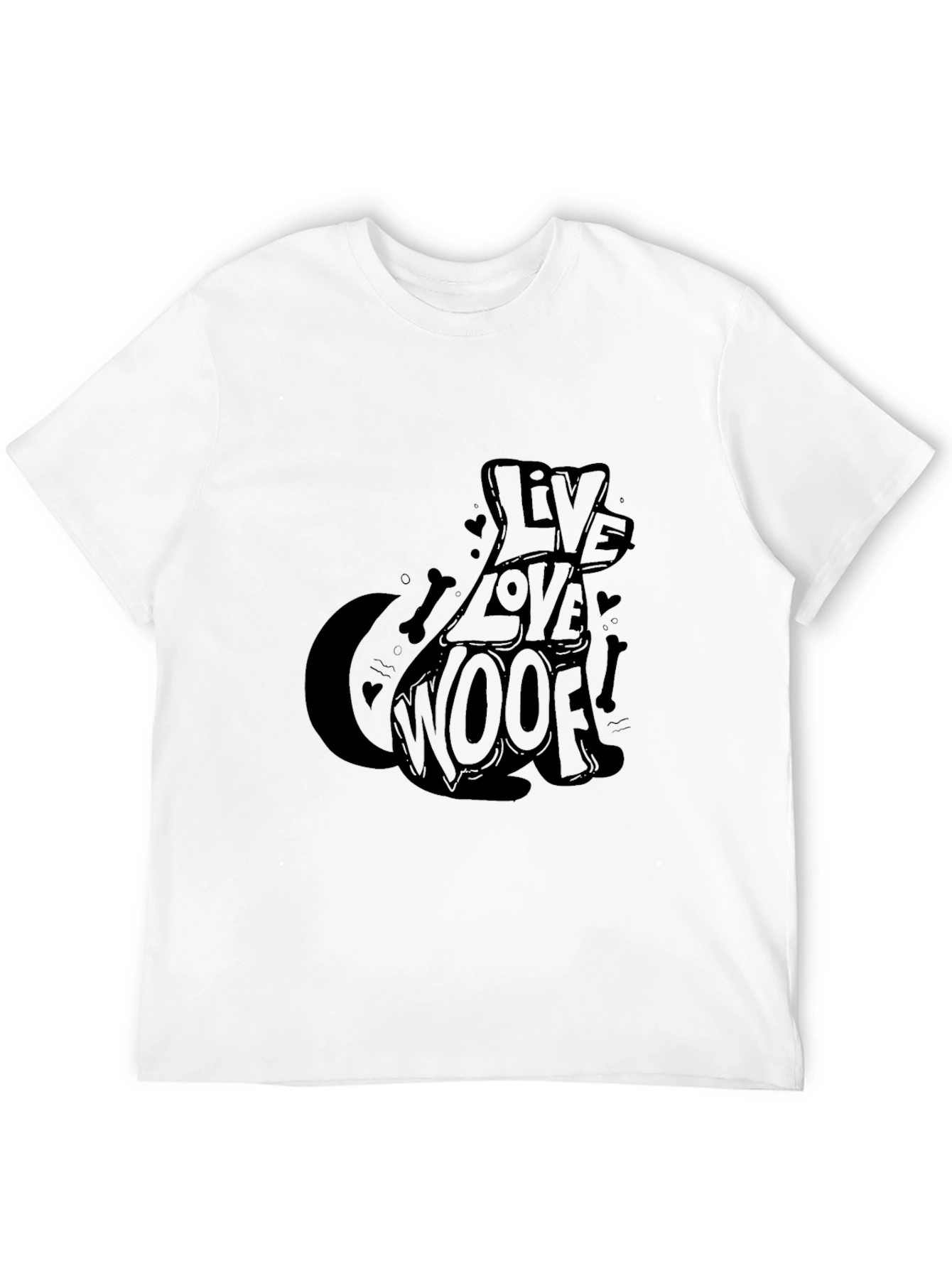 Live Love Woof Dog Graphic T-Shirt