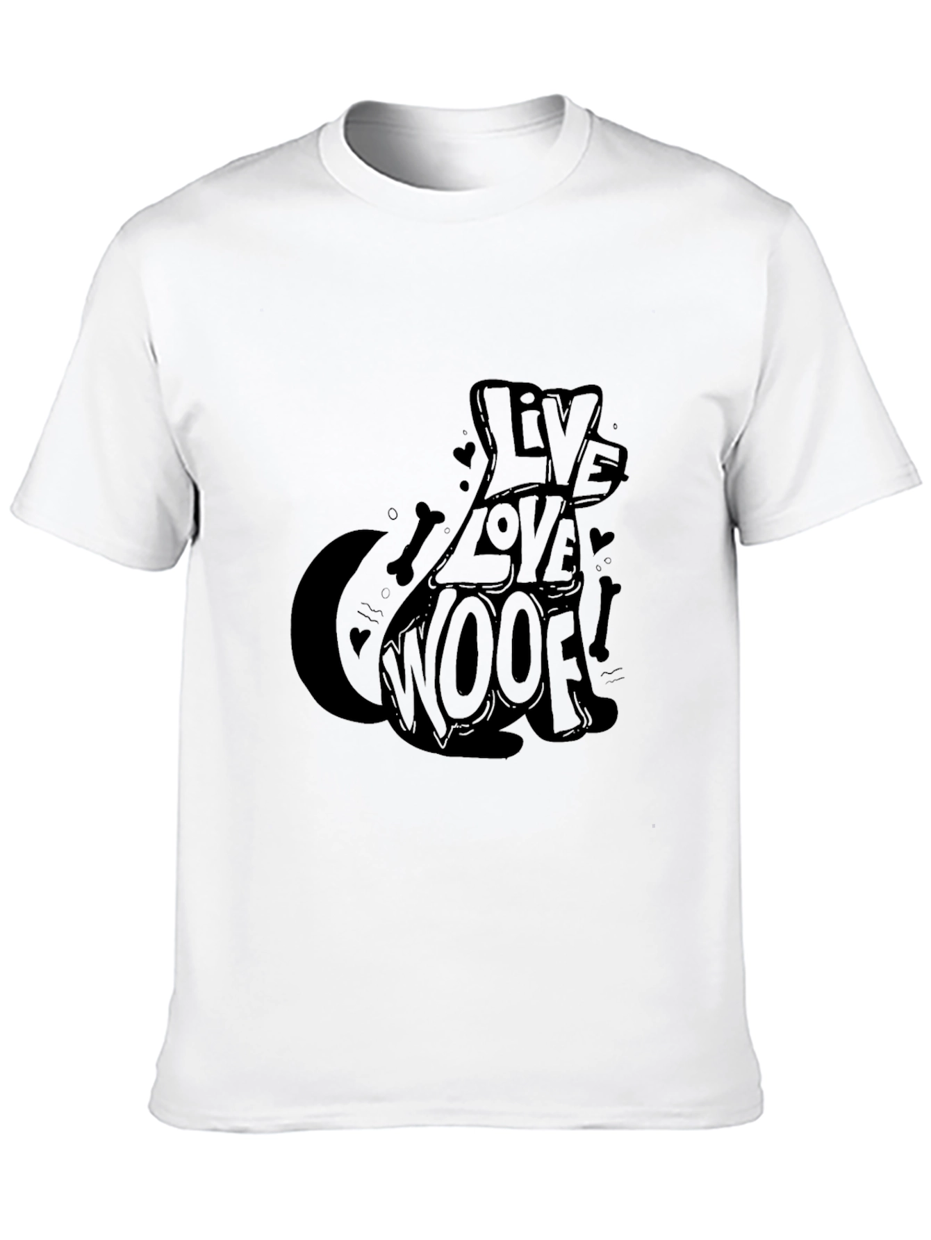 Live Love Woof Dog Graphic T-Shirt