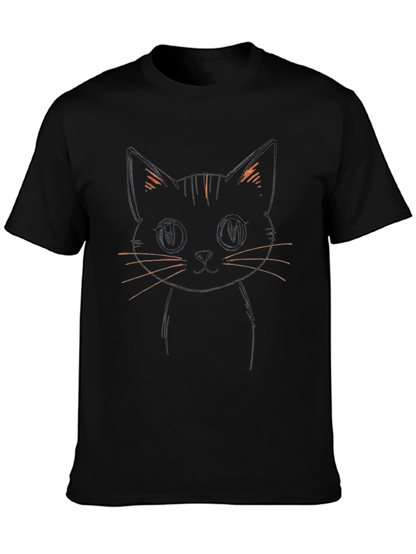 Cool Cat Tee - Black Sketch Style