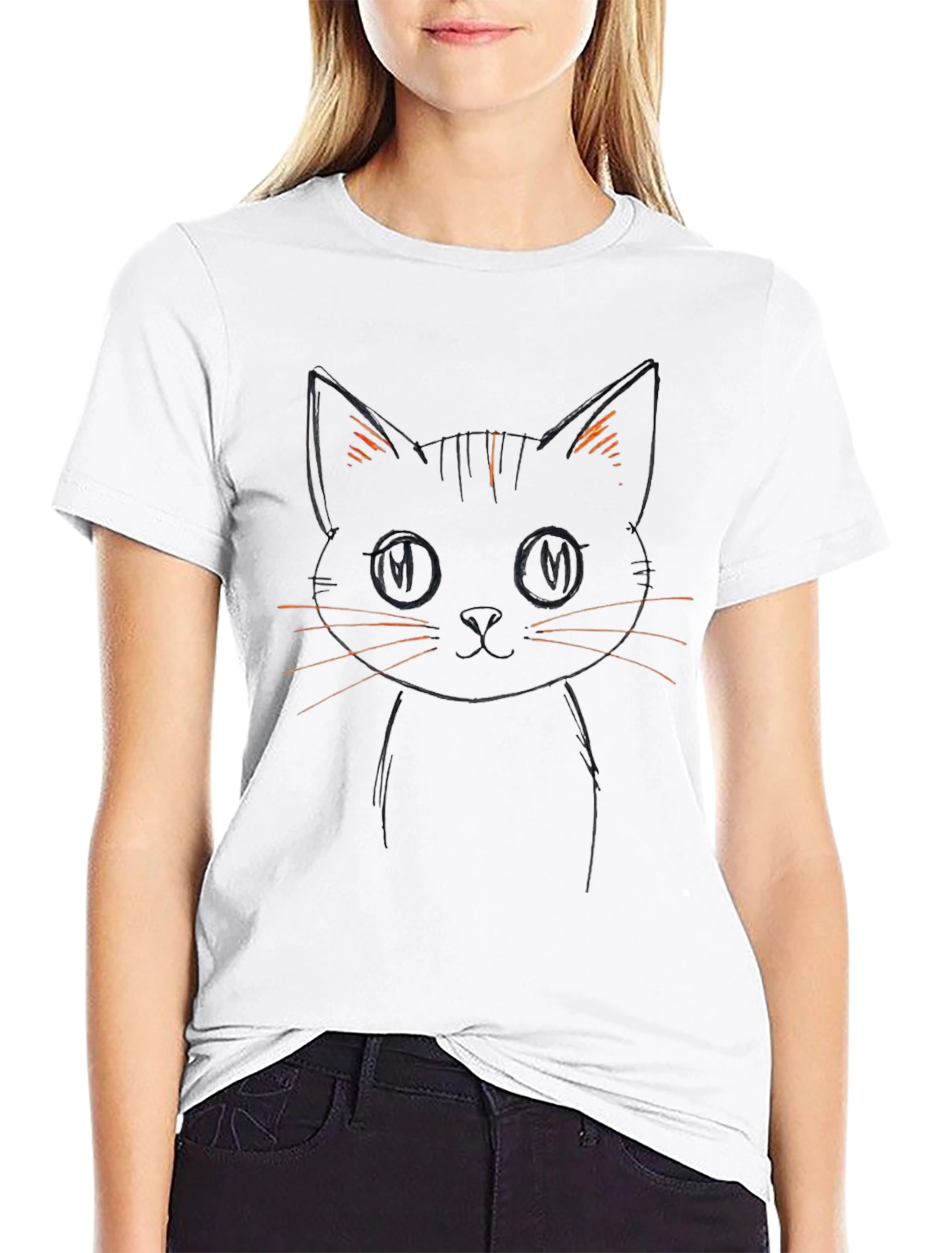 Cool Cat Tee - Black Sketch Style