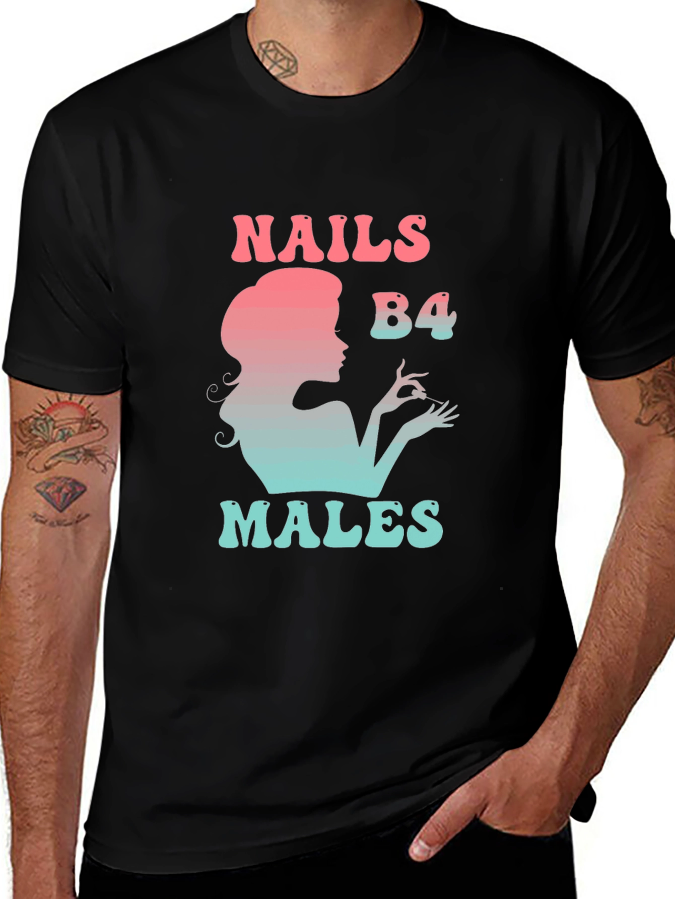 Nails B4 Males Graphic Tee - Stylish Statement T-Shirt
