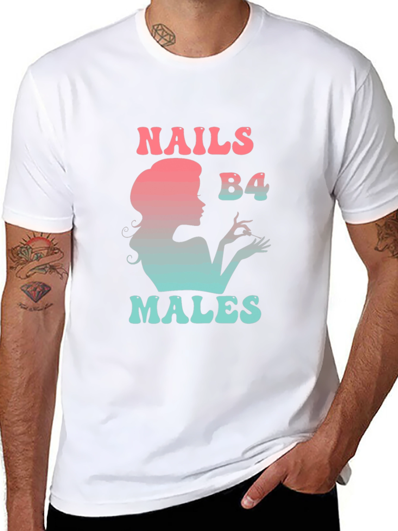 Nails B4 Males Graphic Tee - Stylish Statement T-Shirt