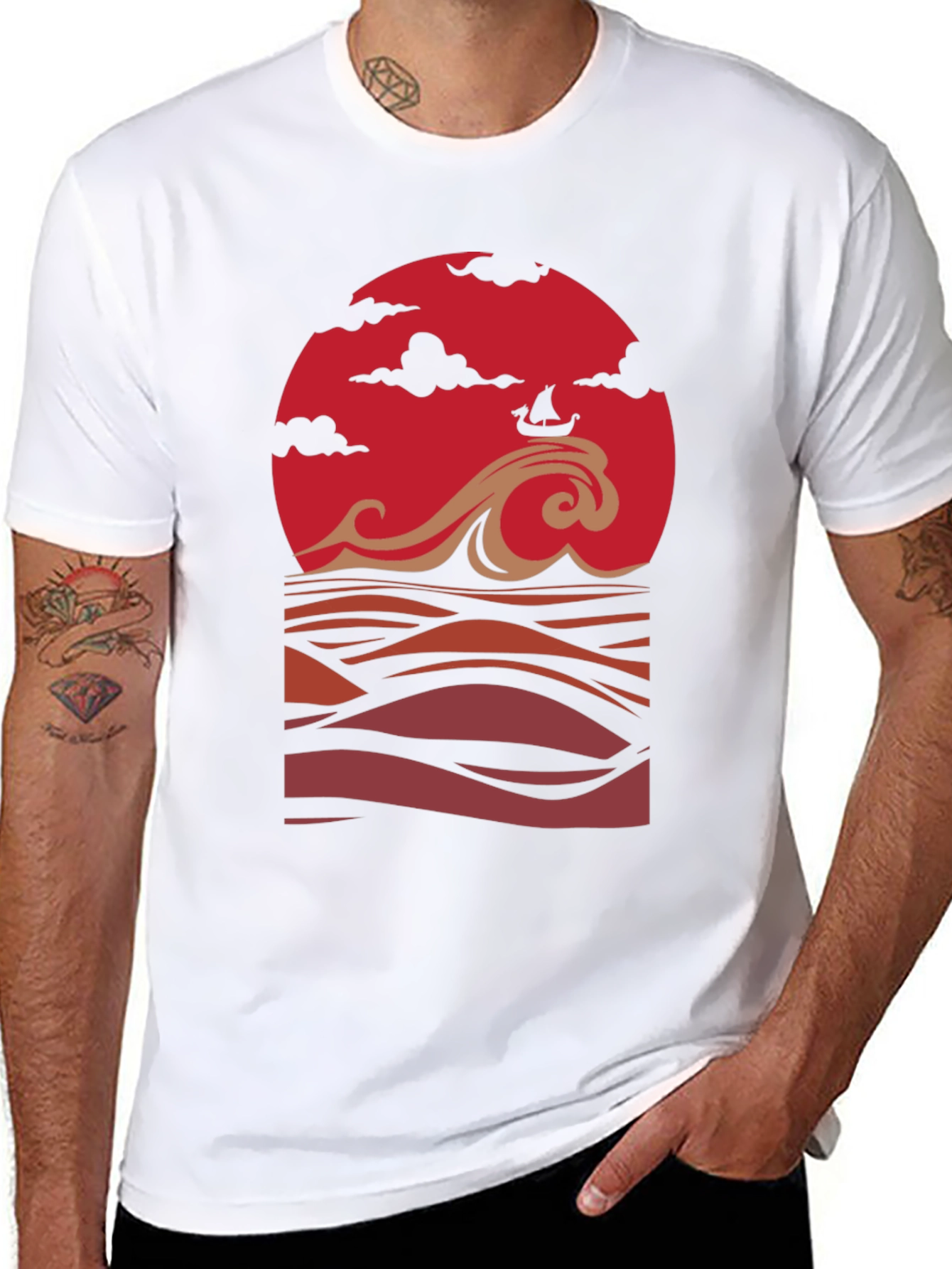 Sunset Ship Graphic Tee - Stylish Comfort