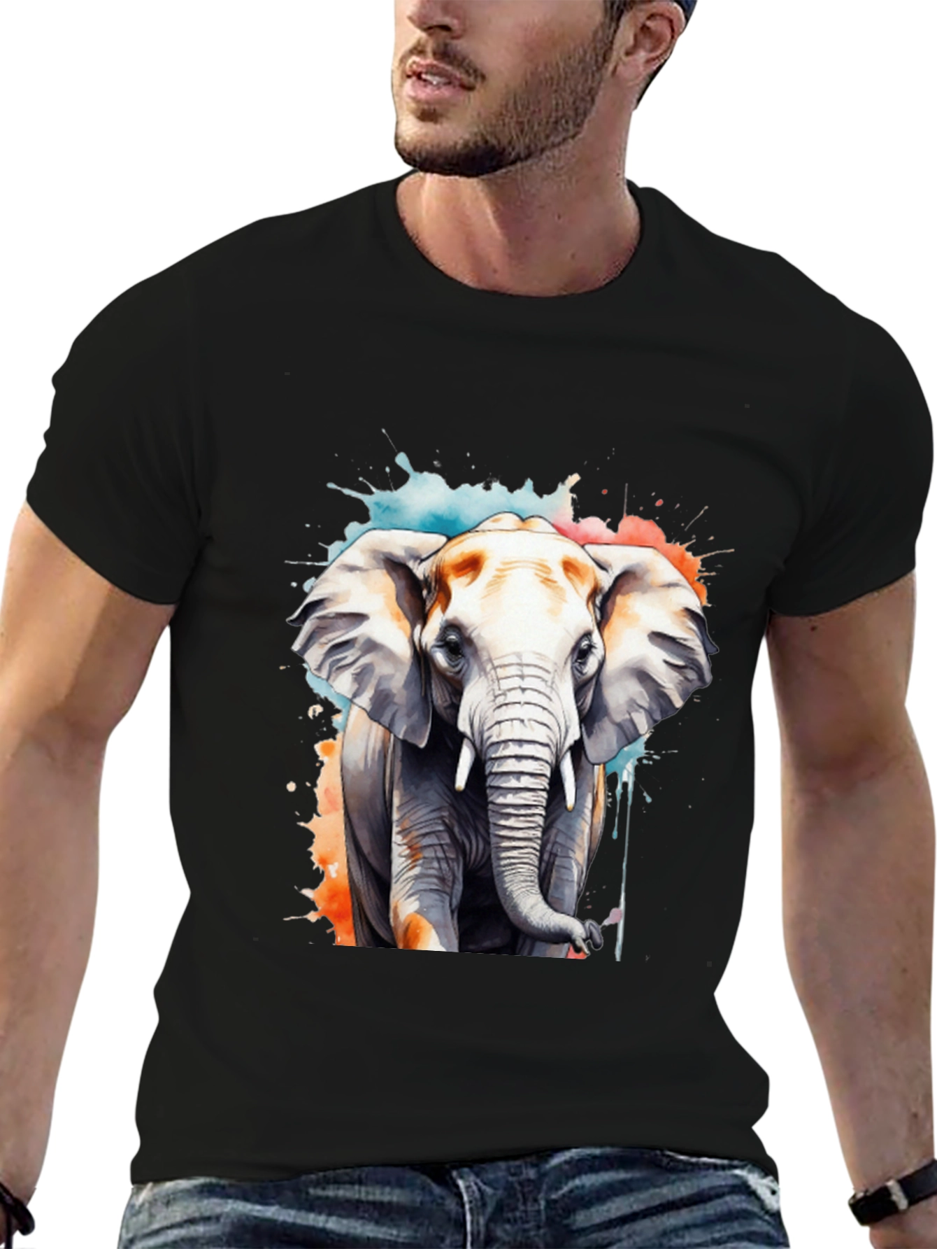 Watercolor Elephant Graphic Tee