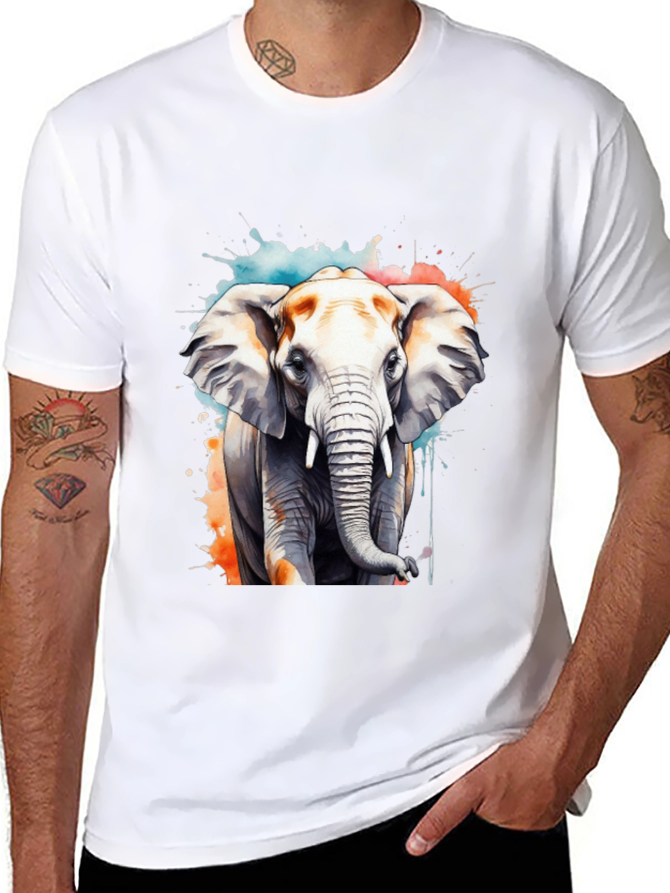 Watercolor Elephant Graphic Tee