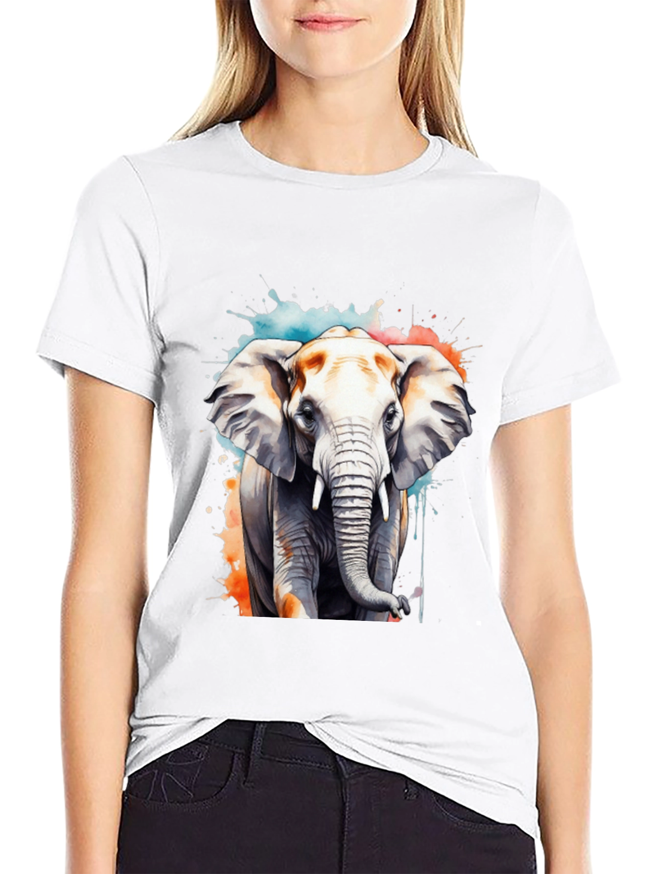 Watercolor Elephant Graphic Tee