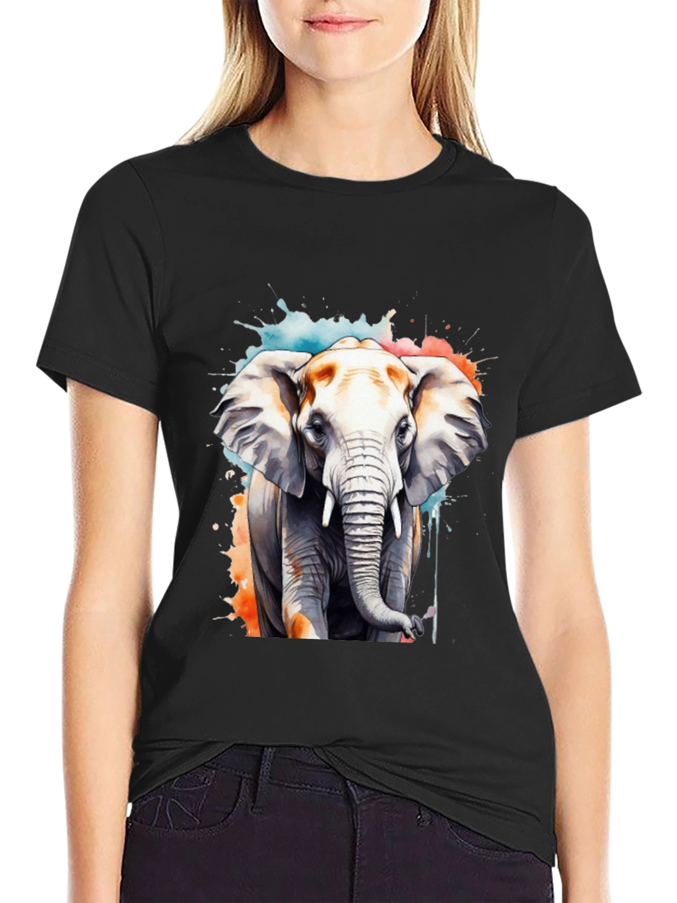 Watercolor Elephant Graphic Tee