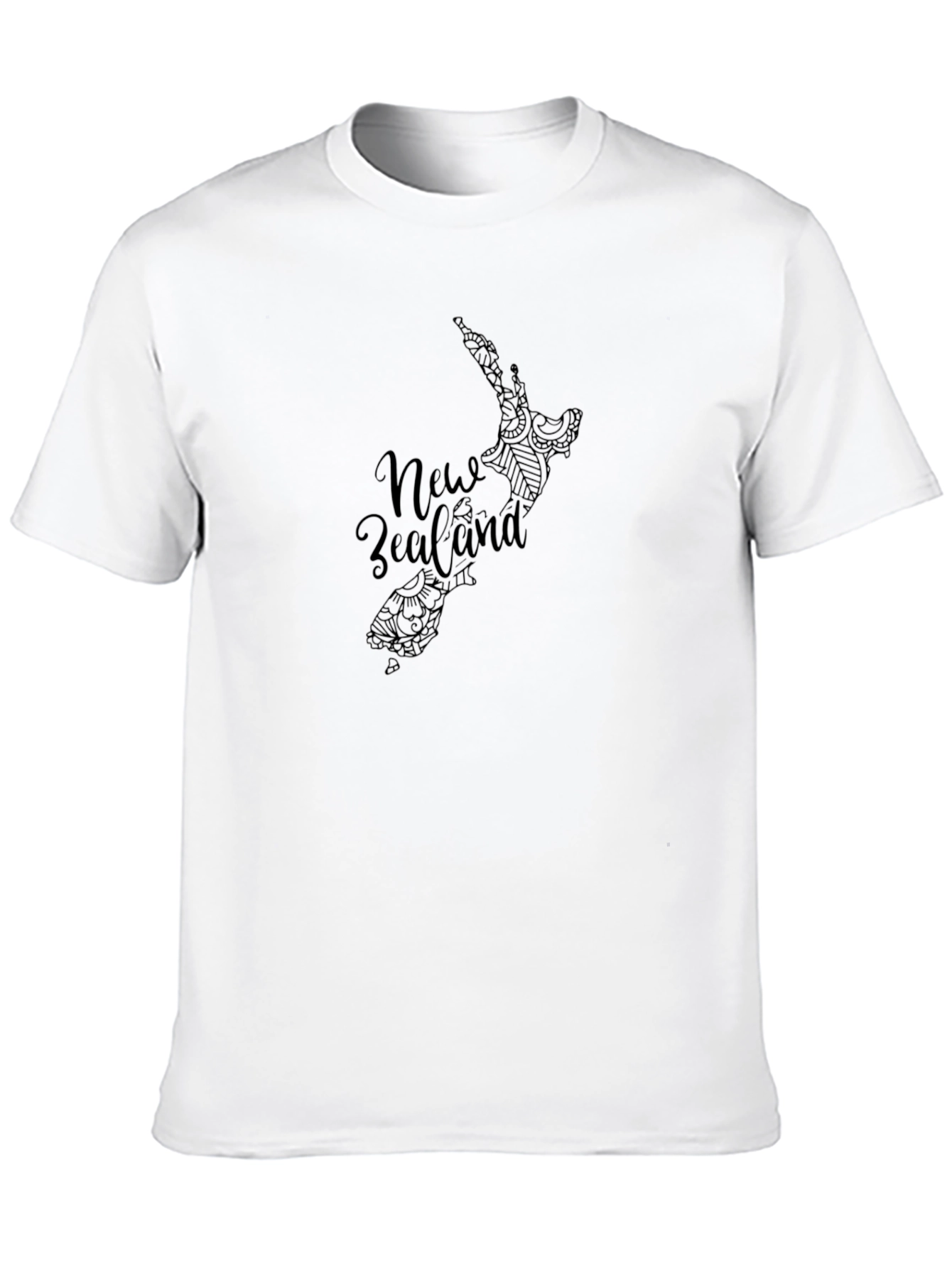 New Zealand Map Graphic Tee - Black