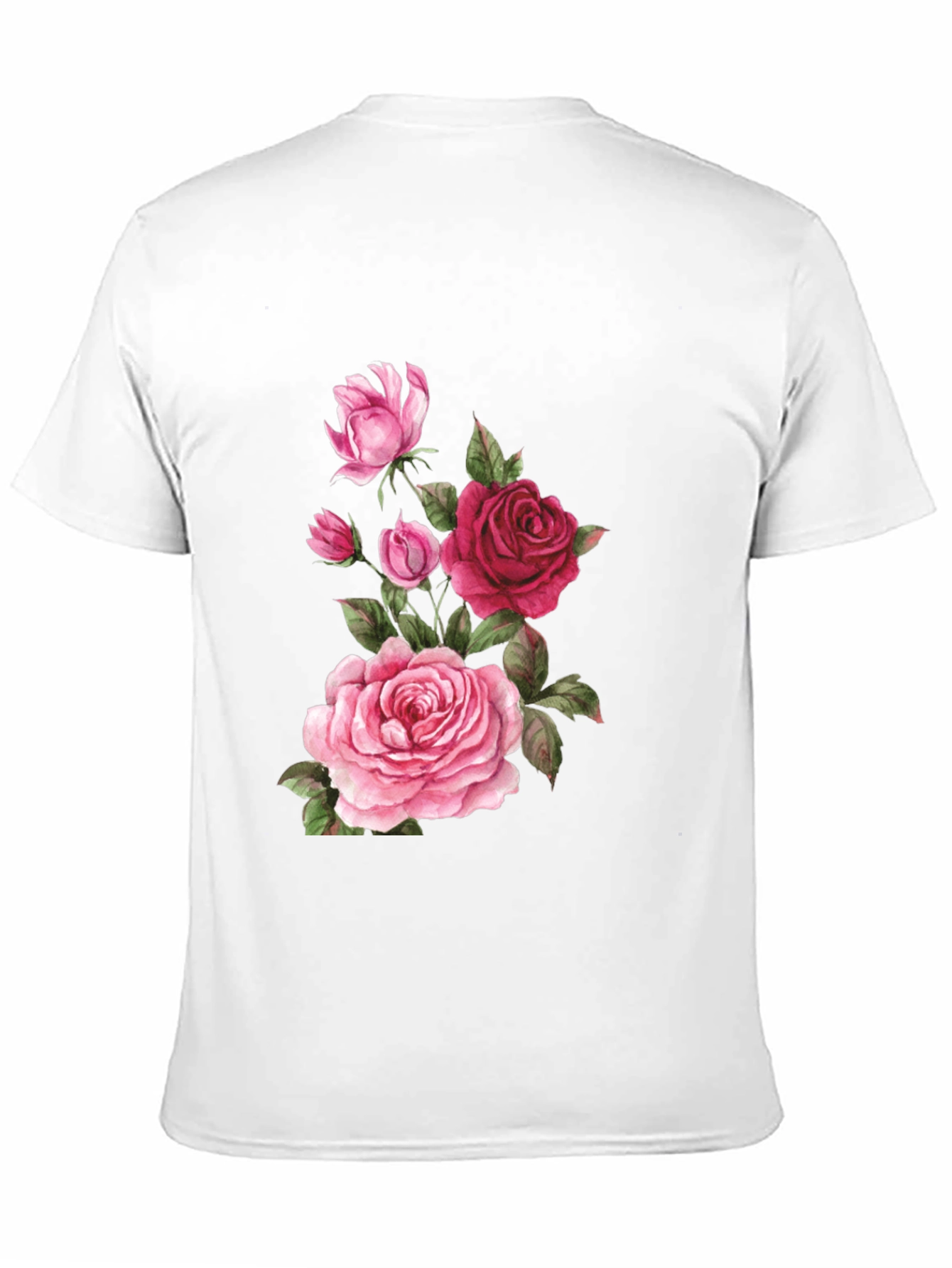 Floral Rose Print Black T-Shirt