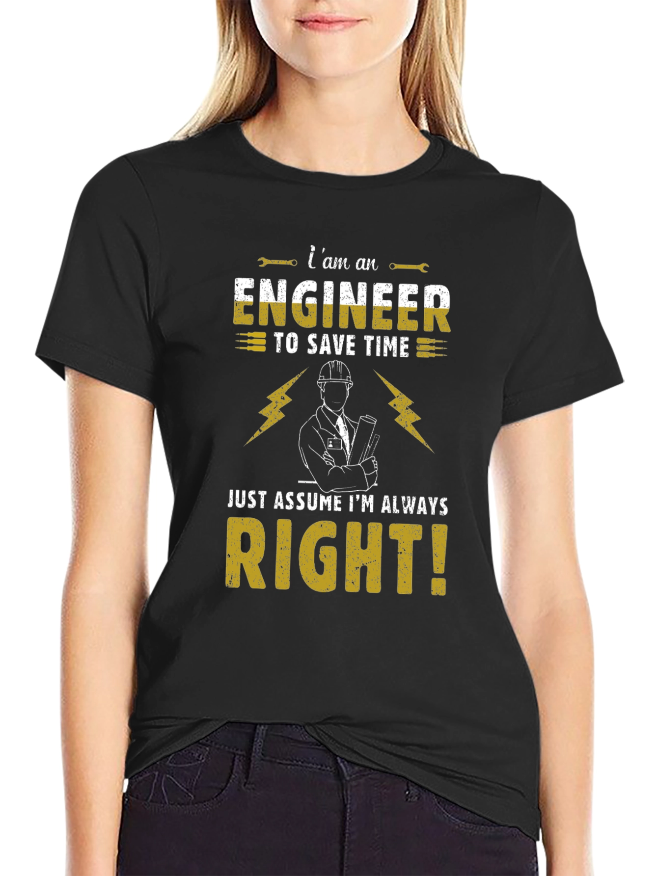 Engineer Always Right Graphic Tee - Black