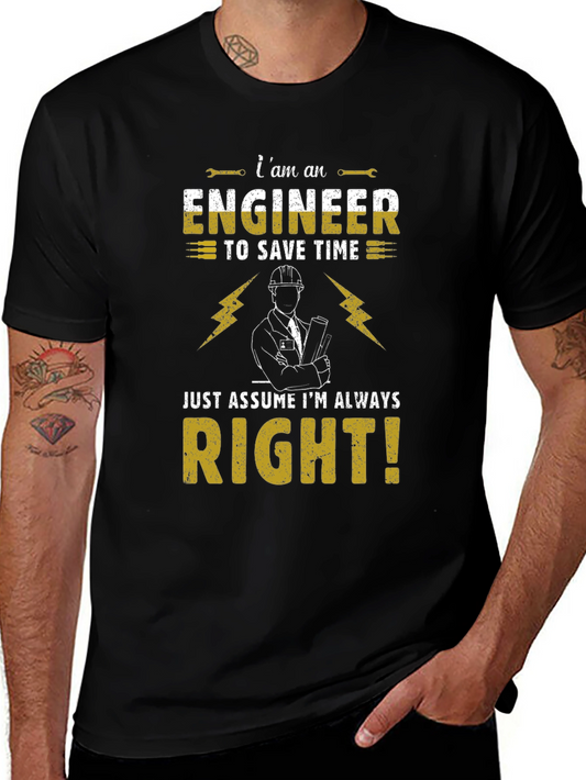 Engineer Always Right Graphic Tee - Black