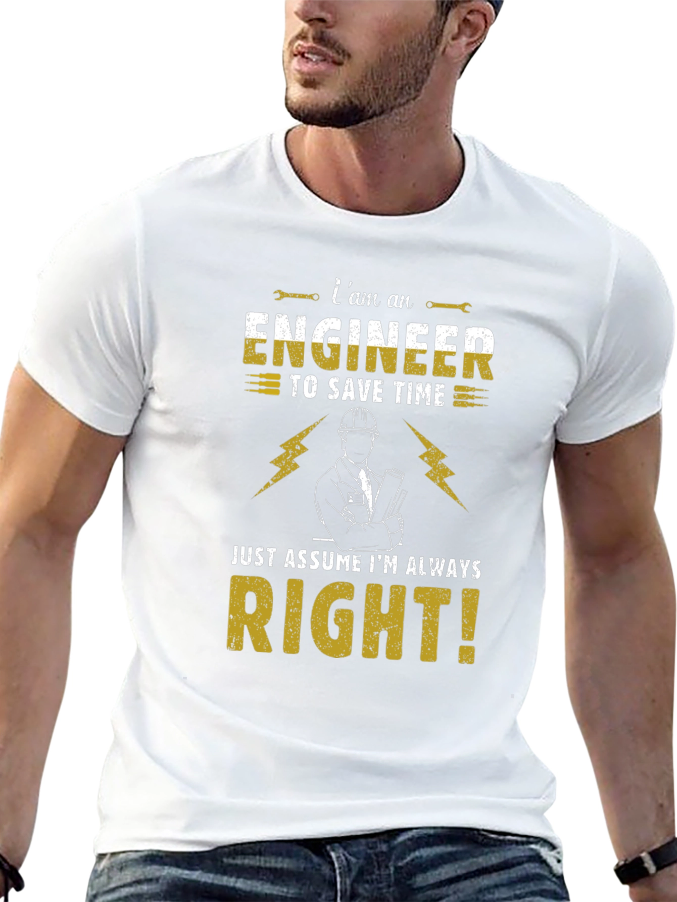 Engineer Always Right Graphic Tee - Black