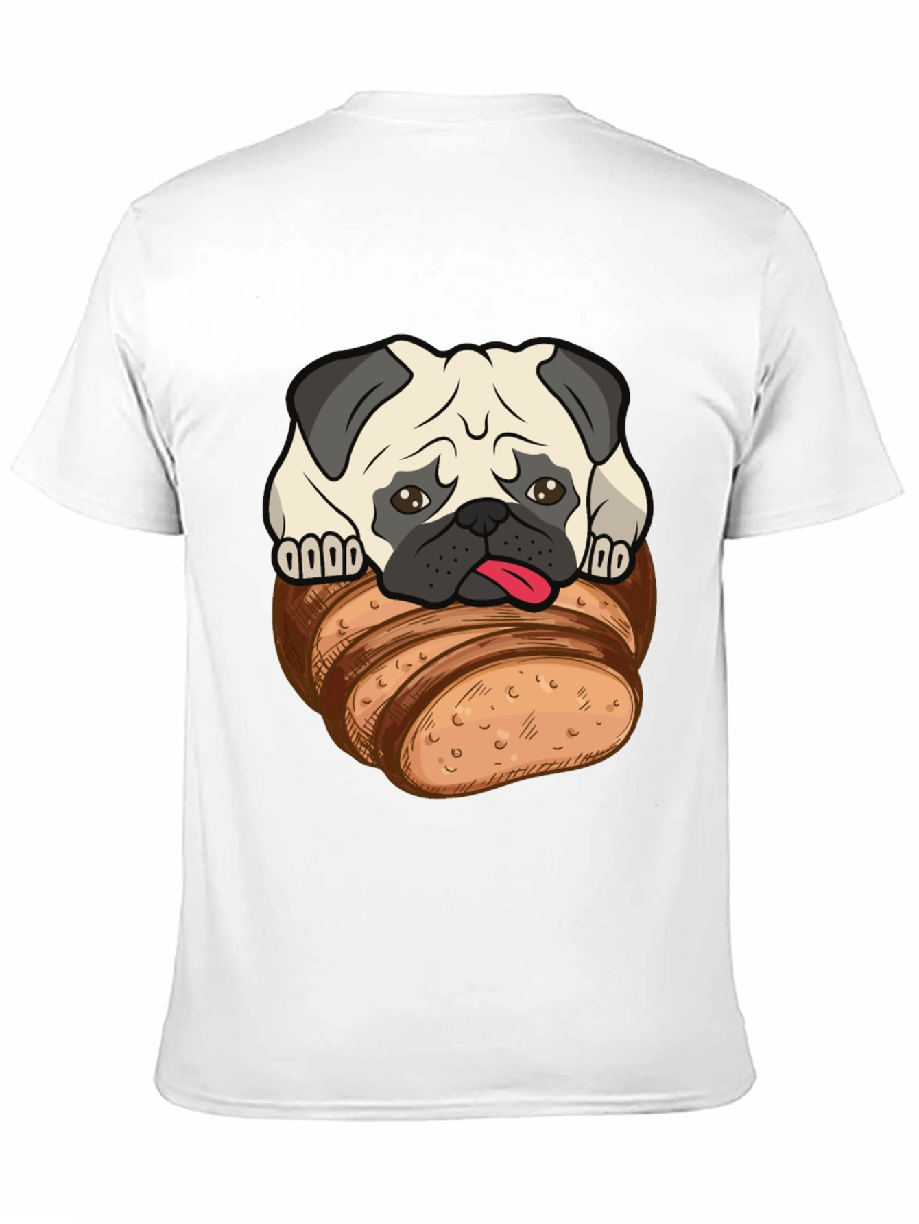 Pug in Bread Loaf Graphic T-Shirt