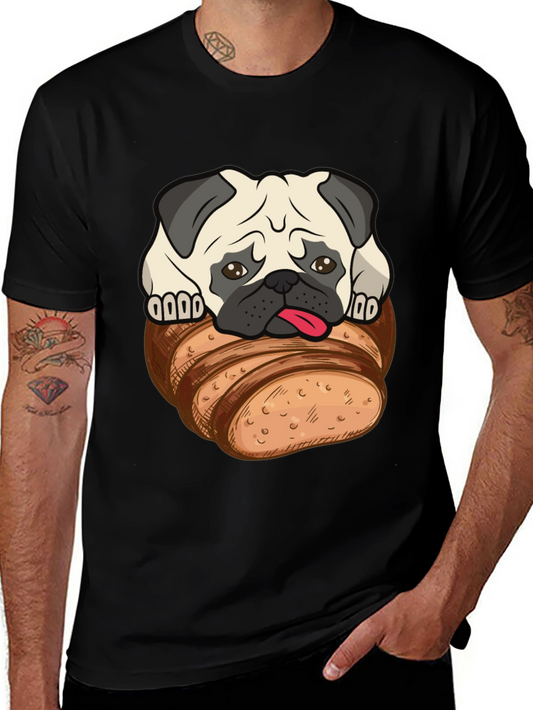Pug in Bread Loaf Graphic T-Shirt