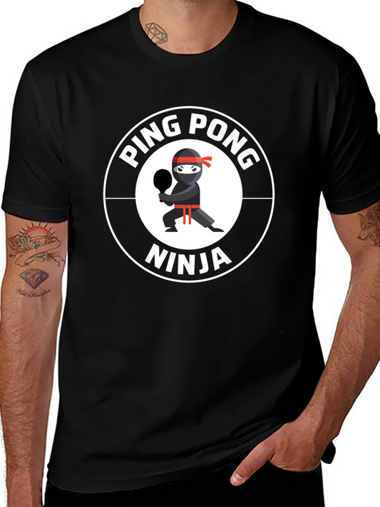 Ping Pong Ninja T-Shirt - Black Cotton Tee