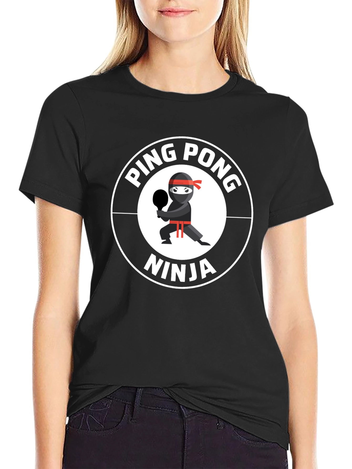 Ping Pong Ninja T-Shirt - Black Cotton Tee