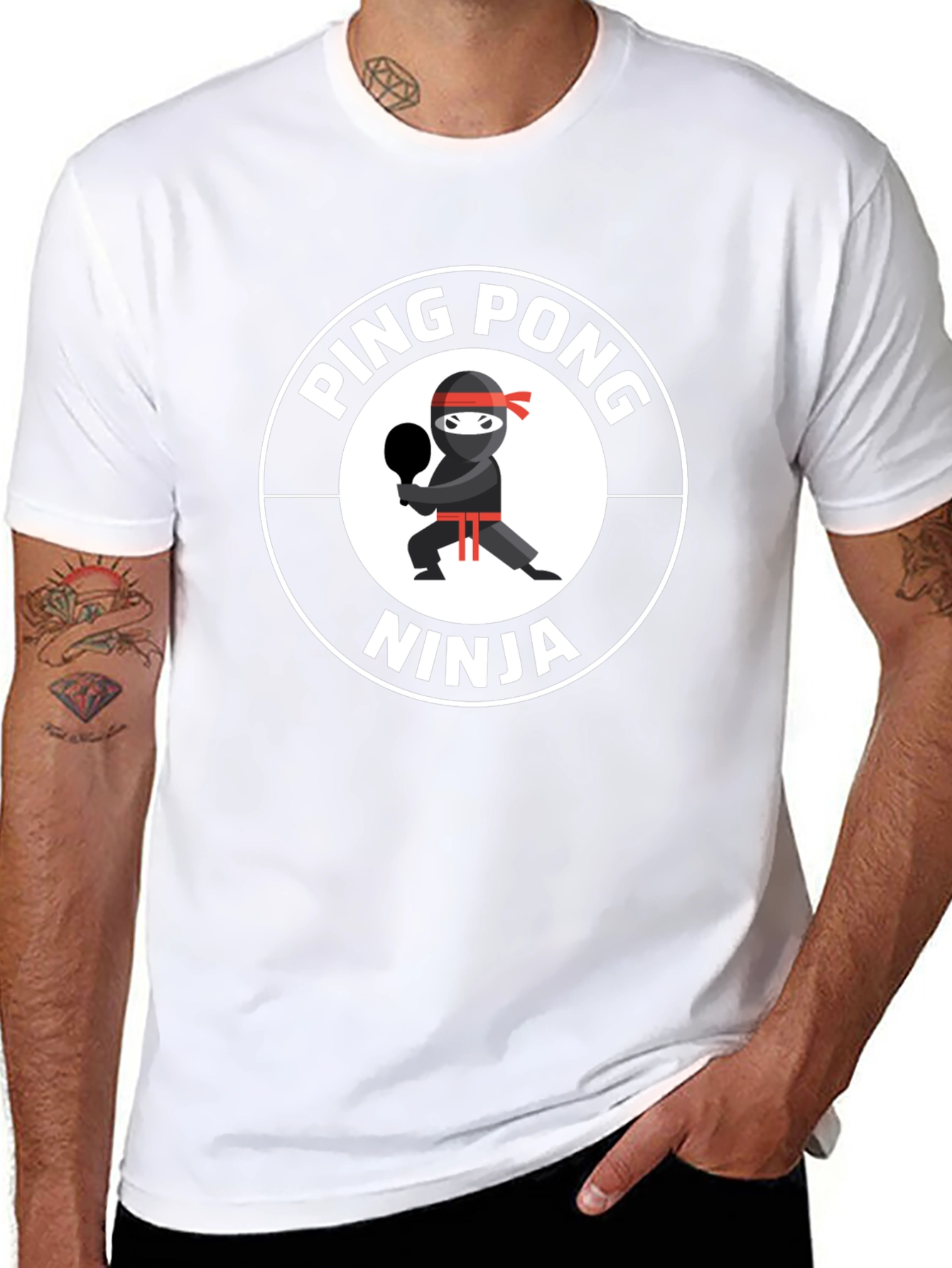 Ping Pong Ninja T-Shirt - Black Cotton Tee