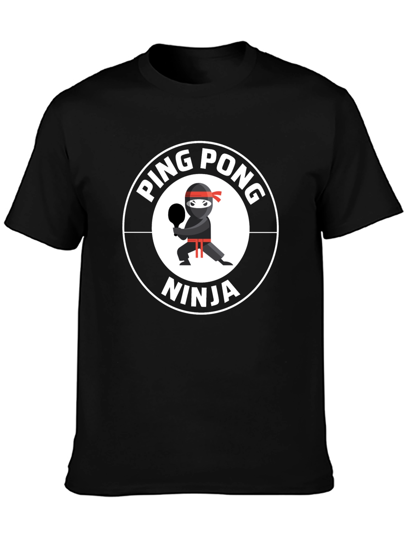Ping Pong Ninja T-Shirt - Black Cotton Tee
