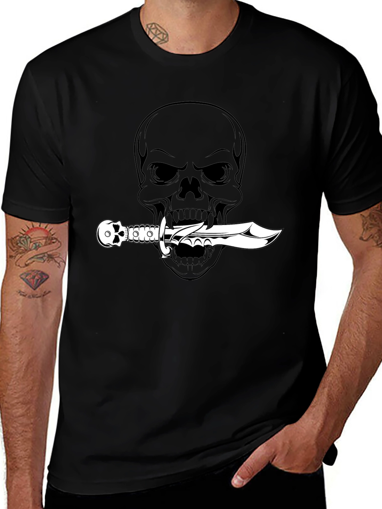 Skull & Dagger Graphic Tee - Mens Black T-Shirt