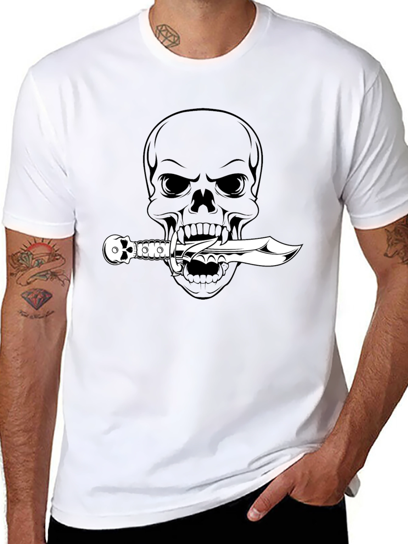 Skull & Dagger Graphic Tee - Mens Black T-Shirt