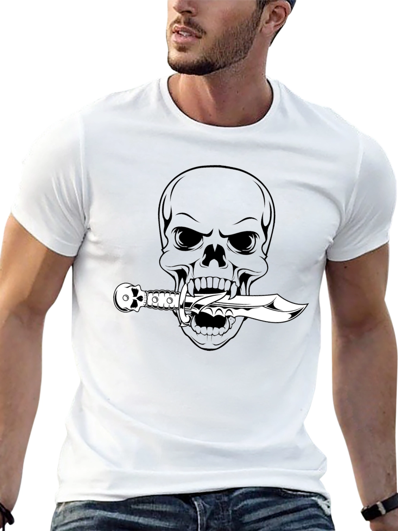 Skull & Dagger Graphic Tee - Mens Black T-Shirt