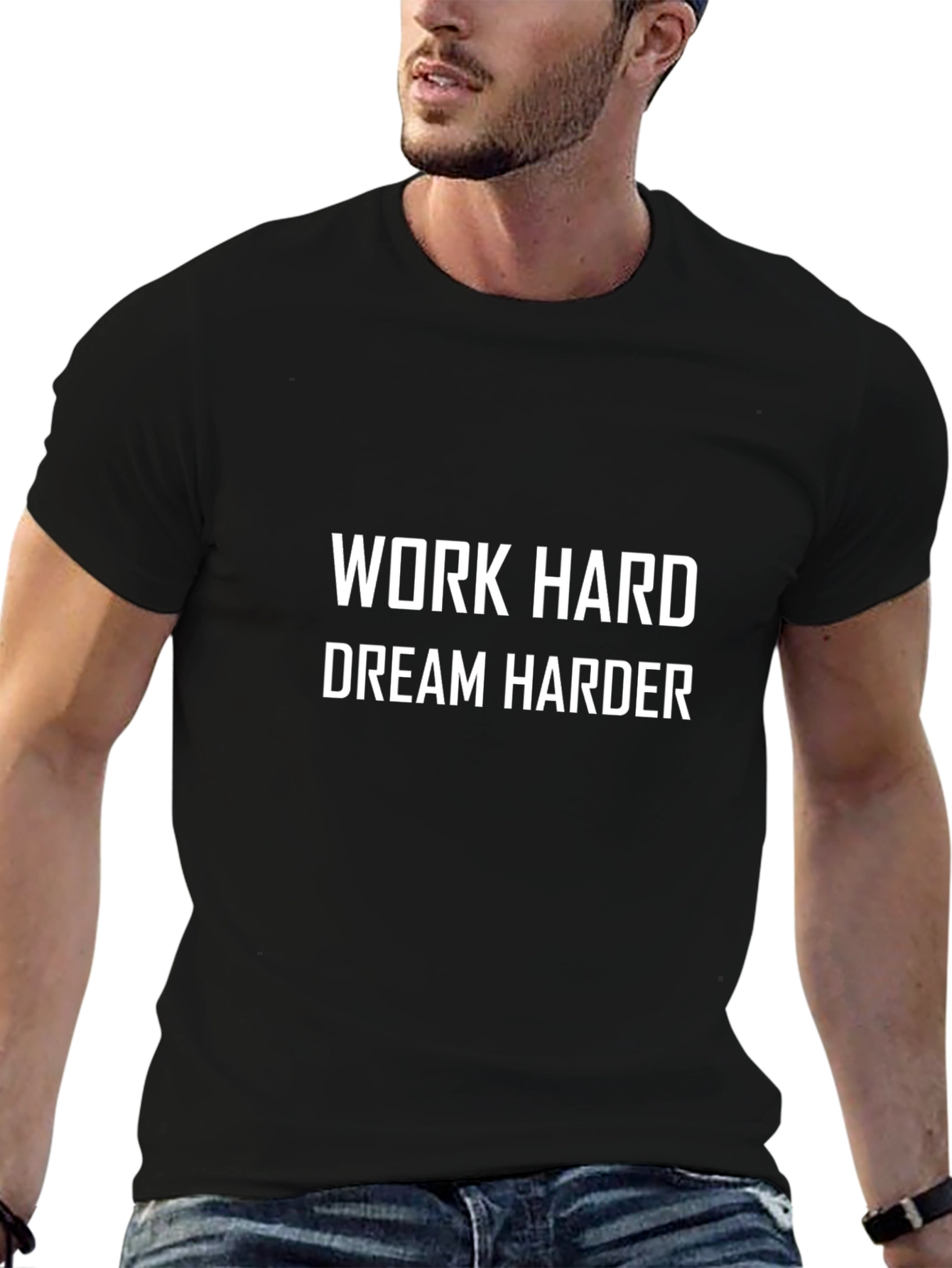 Work Hard Dream Harder Black Graphic Tee