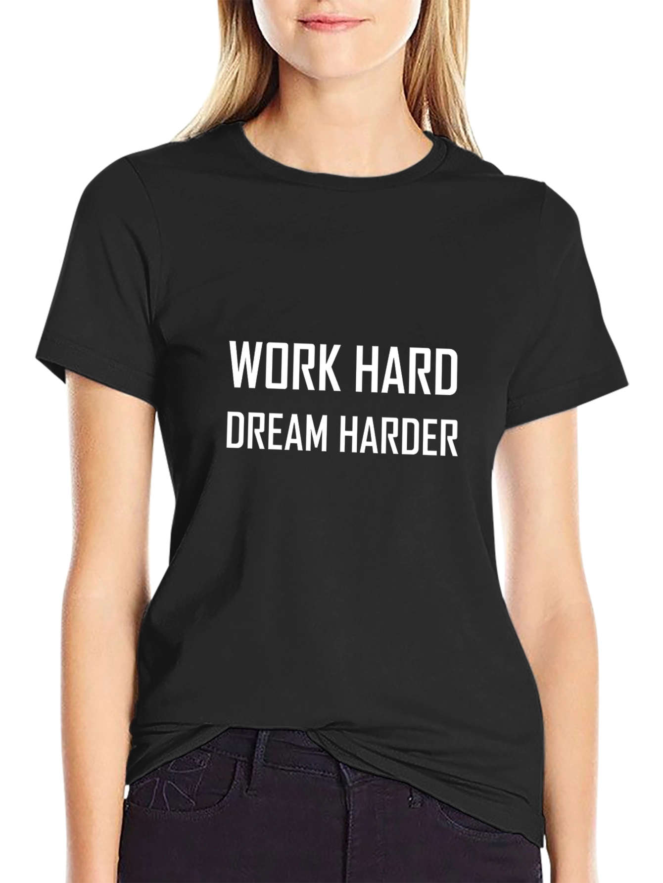 Work Hard Dream Harder Black Graphic Tee