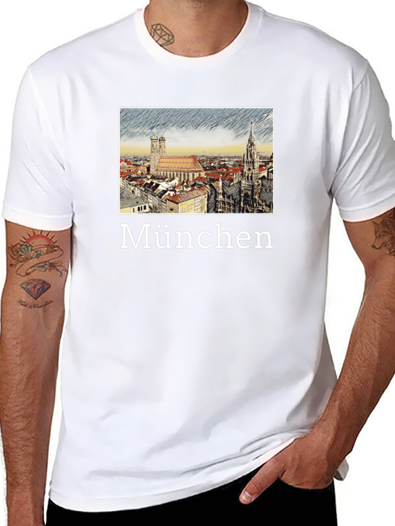 Munich Cityscape T-Shirt - Black