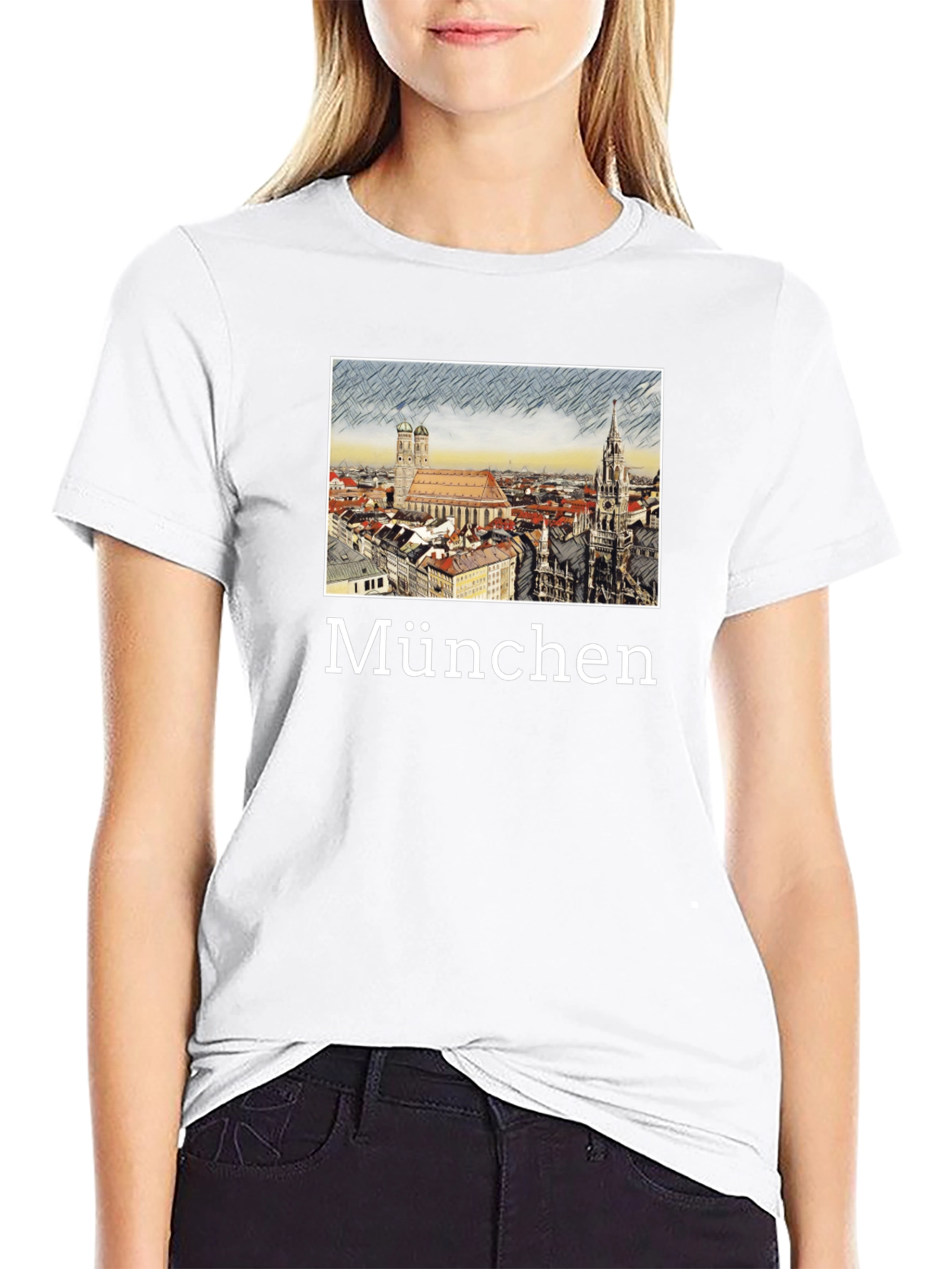 Munich Cityscape T-Shirt - Black
