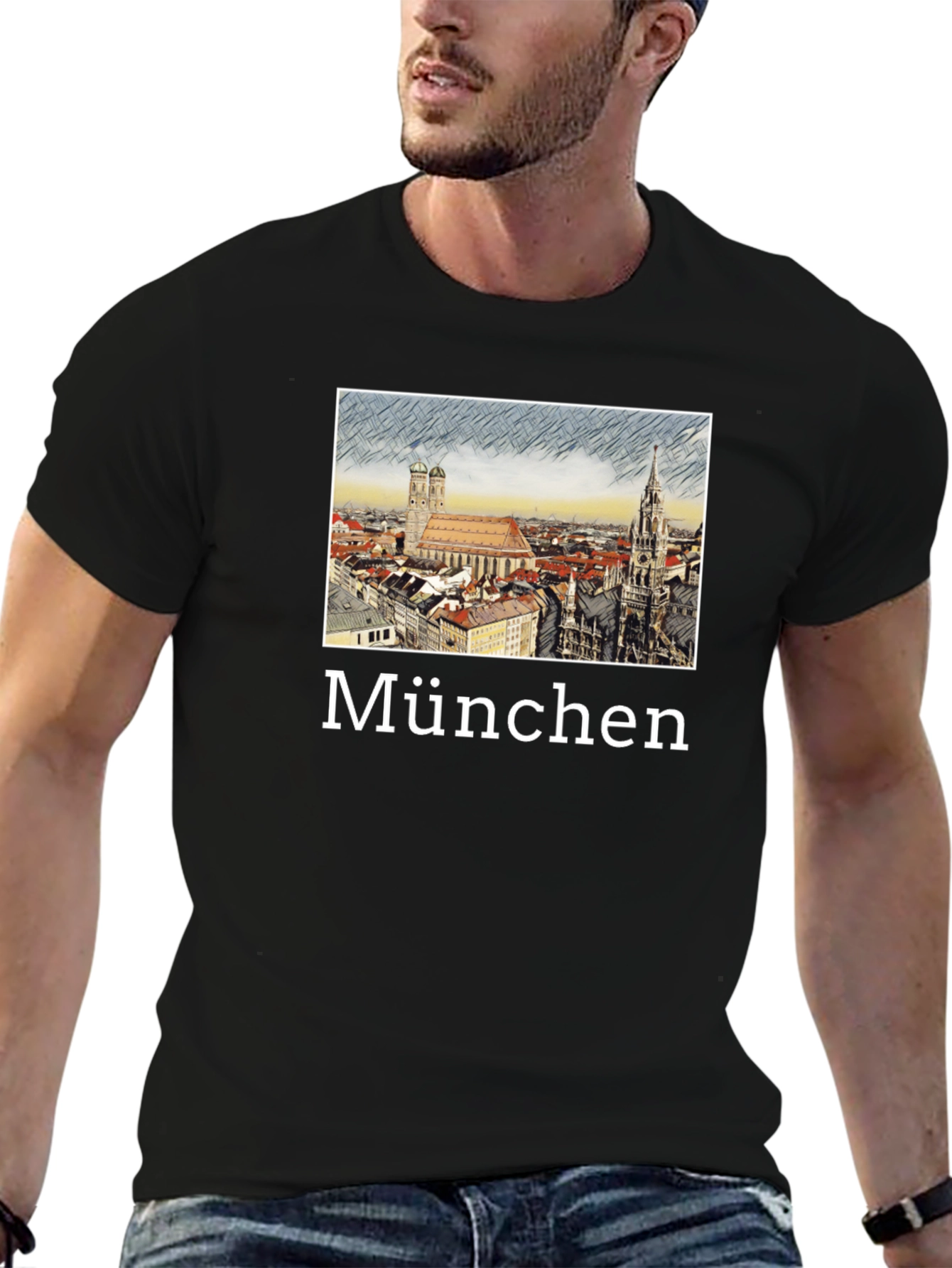 Munich Cityscape T-Shirt - Black