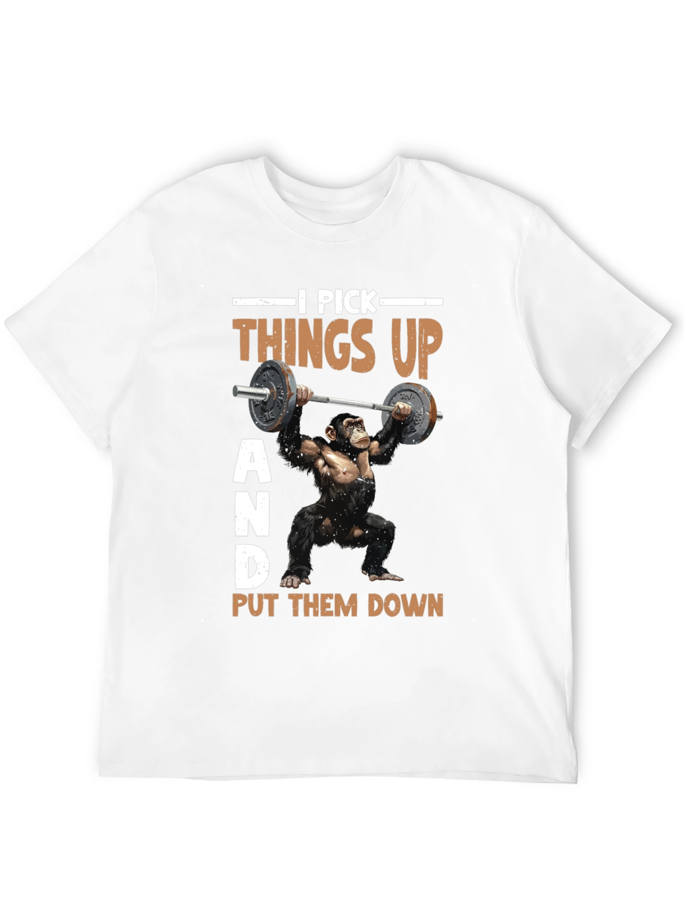 Funny Gym Monkey T-Shirt - I Pick Things Up