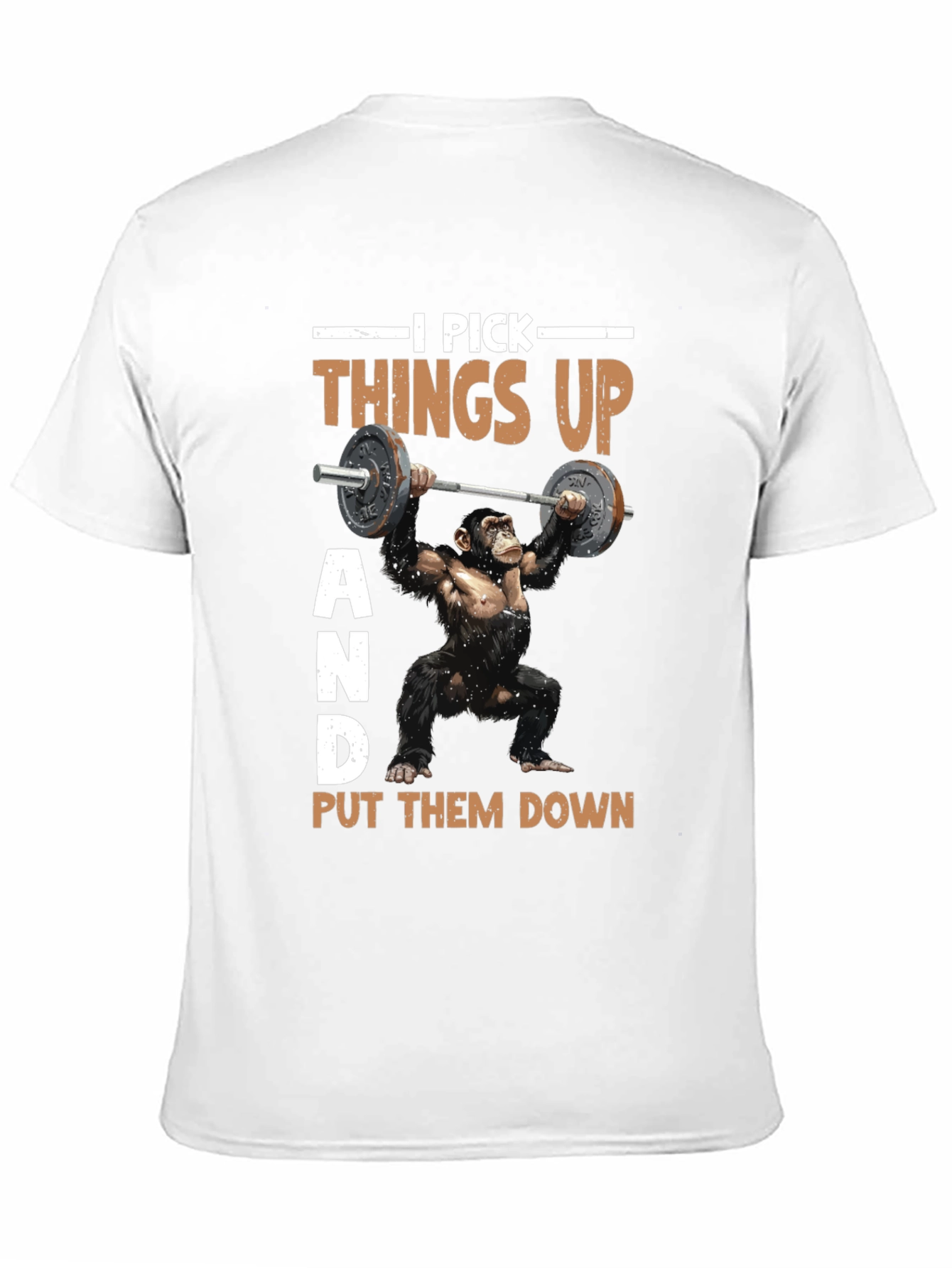 Funny Gym Monkey T-Shirt - I Pick Things Up