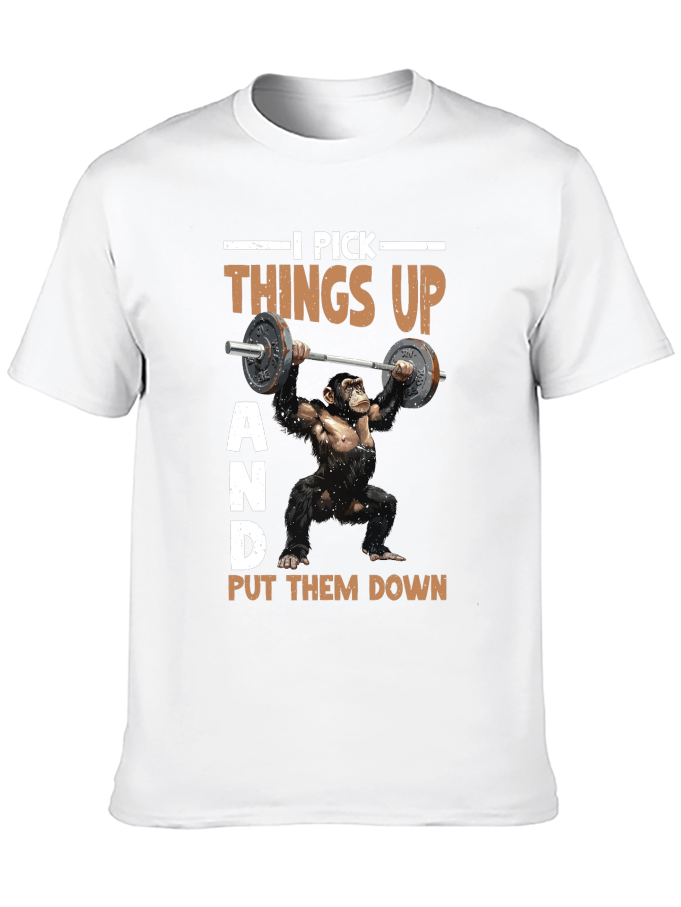 Funny Gym Monkey T-Shirt - I Pick Things Up
