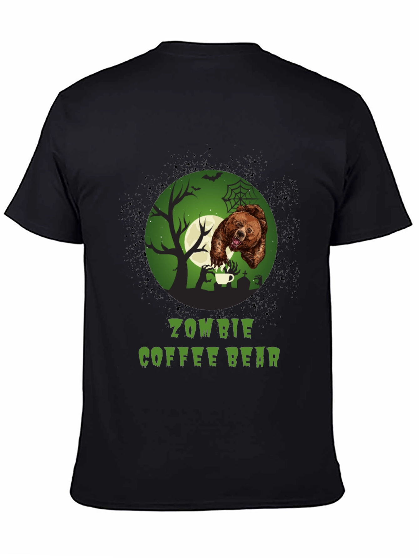 Zombie Coffee Bear T-Shirt - Halloween Graphic Tee