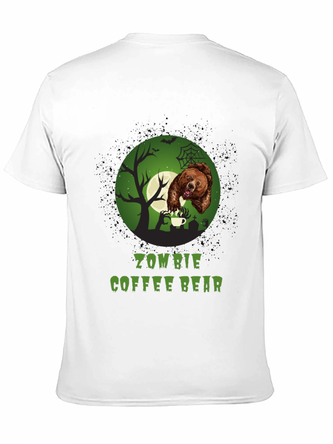Zombie Coffee Bear T-Shirt - Halloween Graphic Tee
