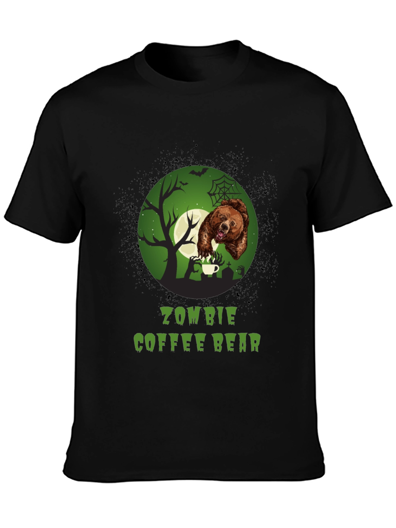 Zombie Coffee Bear T-Shirt - Halloween Graphic Tee