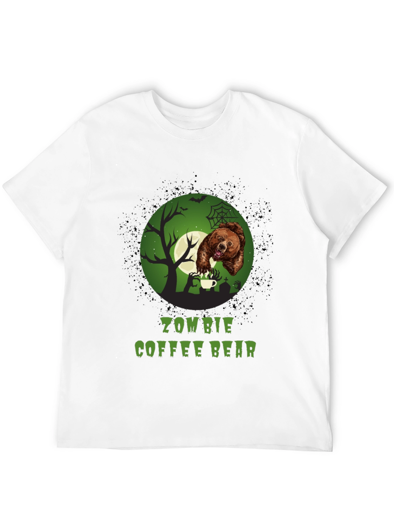Zombie Coffee Bear T-Shirt - Halloween Graphic Tee