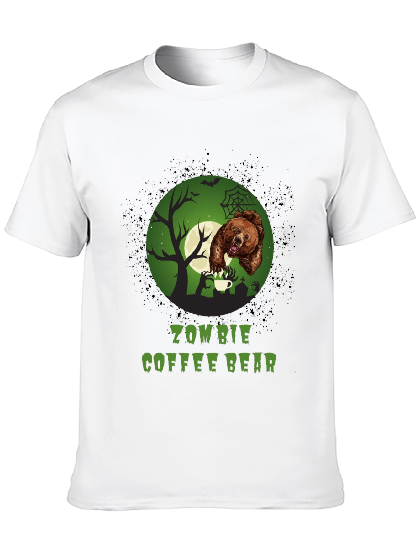Zombie Coffee Bear T-Shirt - Halloween Graphic Tee