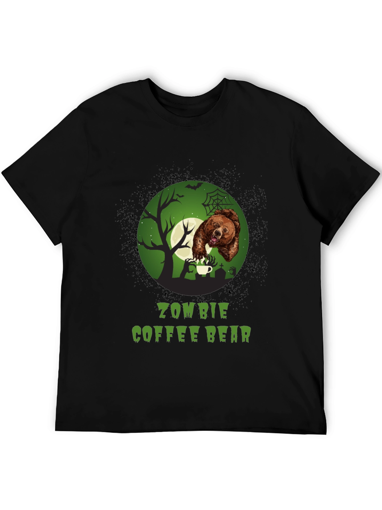Zombie Coffee Bear T-Shirt - Halloween Graphic Tee